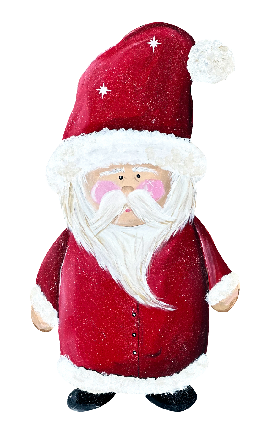 SPRINKLED WITH HEARTS STANDING SANTA