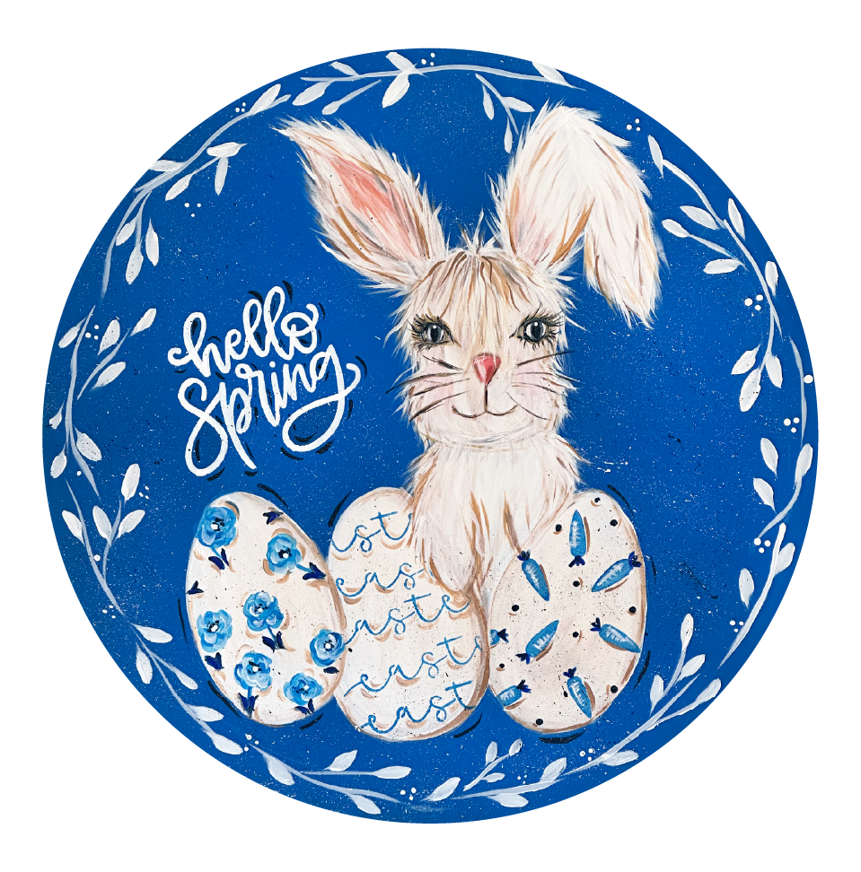 SPRINKLED WITH HEARTS HELLO SPRING BUNNY
