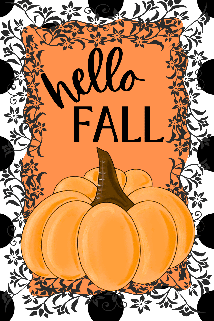 SPRINKLED WITH HEARTS HELLO FALL WITH PUMPKIN