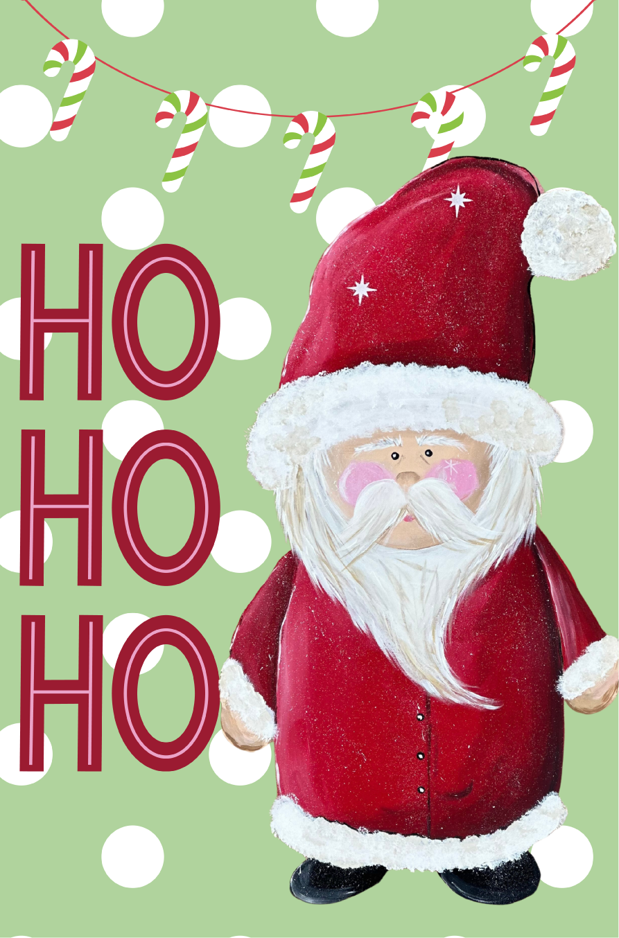SPRINKLED WITH HEARTS HO HO HO SANTA