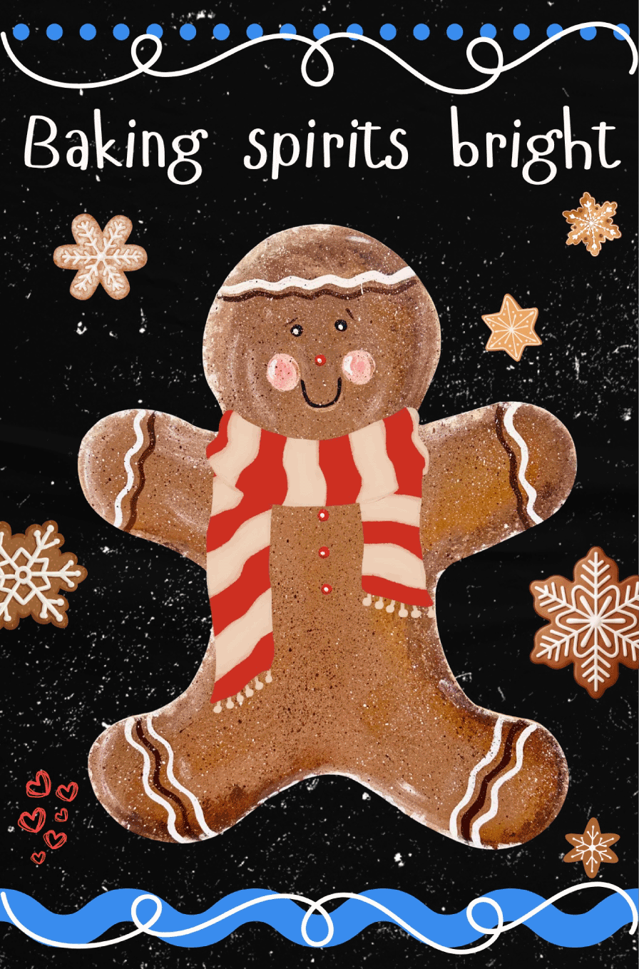 SPRINKLED WITH HEARTS BAKING SPIRITS BRIGHT