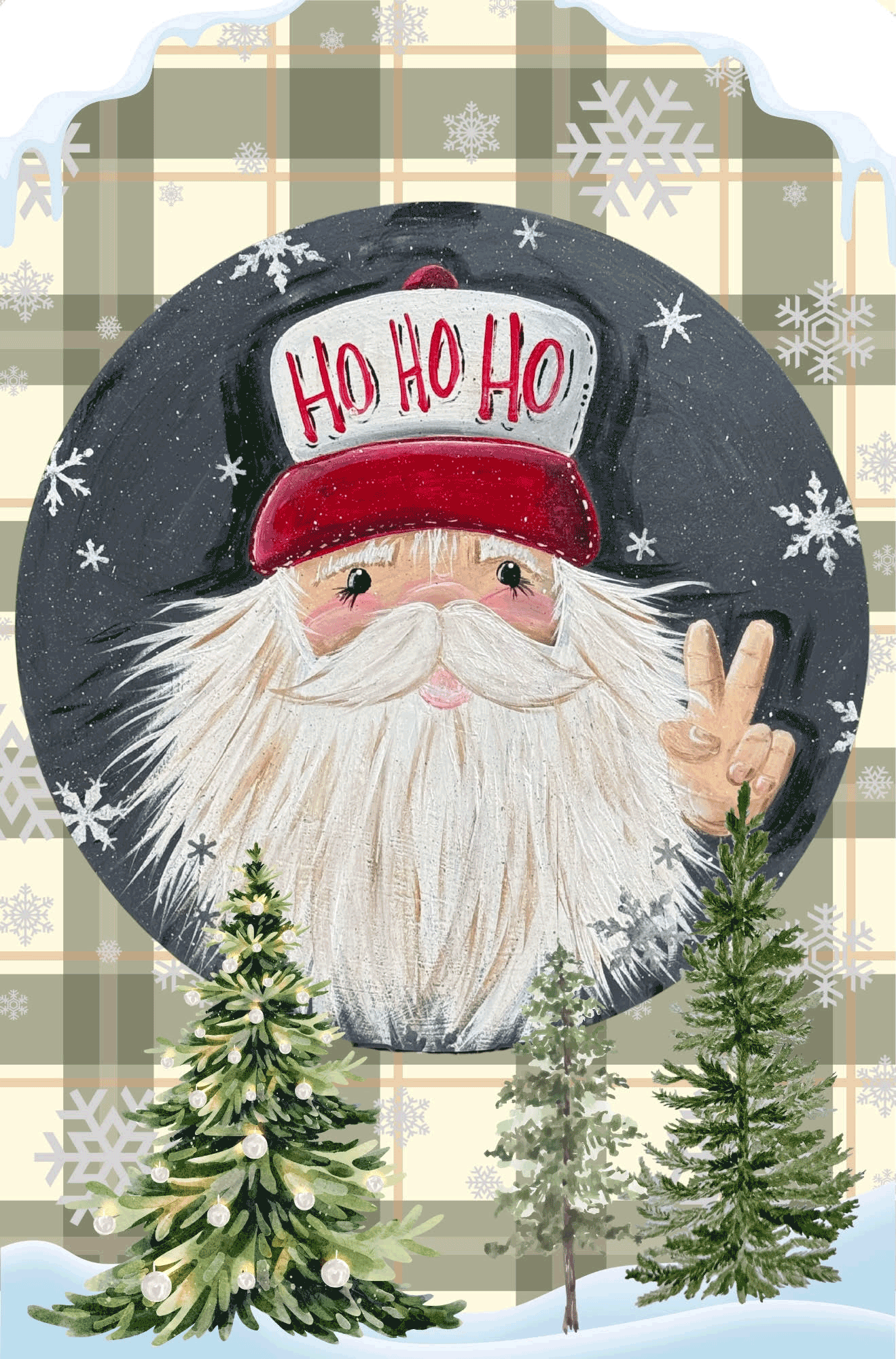 SPRINKLED WITH HEARTS HO HO HO SANTA