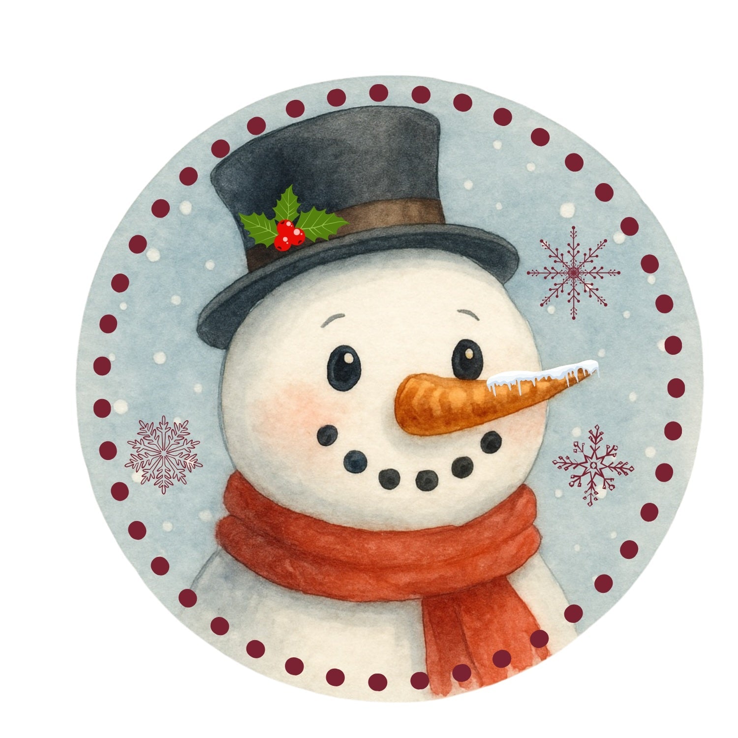 SPRINKLED WITH HEARTS SNOWMAN