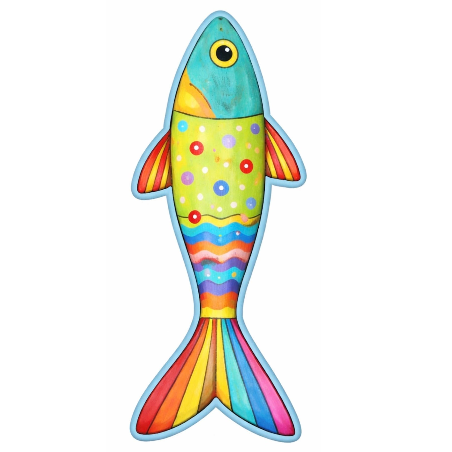 SPRINKLED WITH HEARTS ACRYLIC COLORFUL FISH