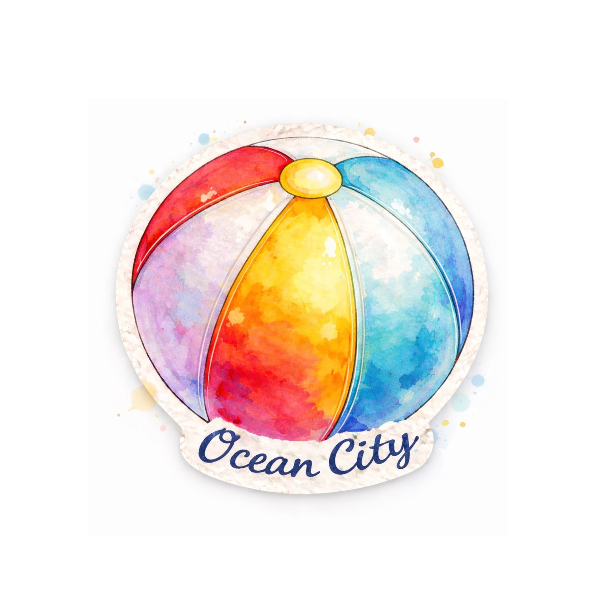 SPRINKLED WITH HEARTS ACRYLIC BEACH BALL OCEAN CITY