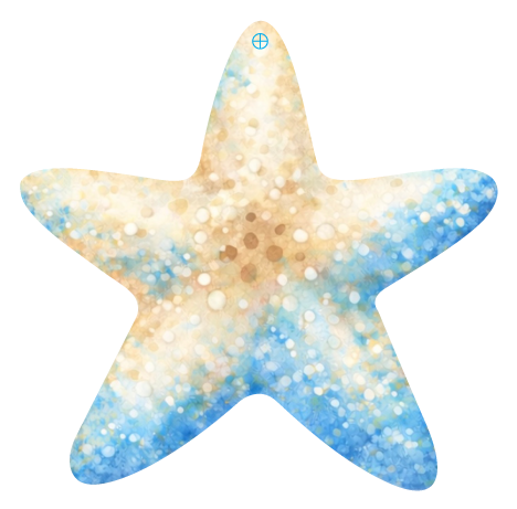 SPRINKLED WITH HEARTS BLUE AND TAN STARFISH