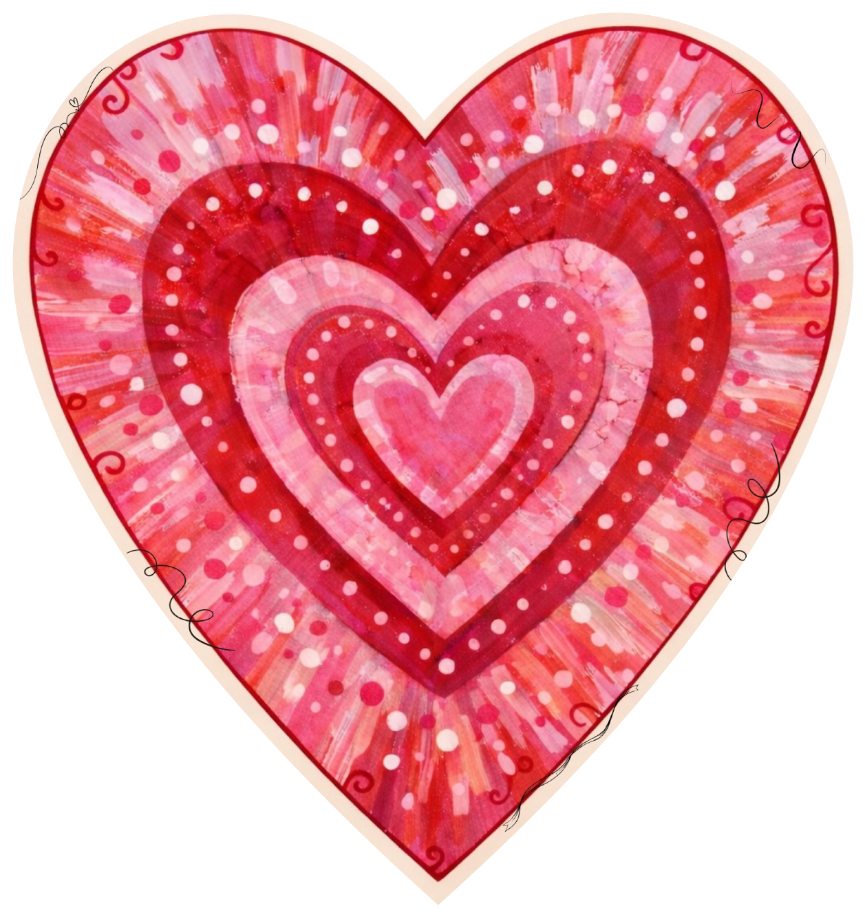SPRINKLED WITH HEARTS RED HEART