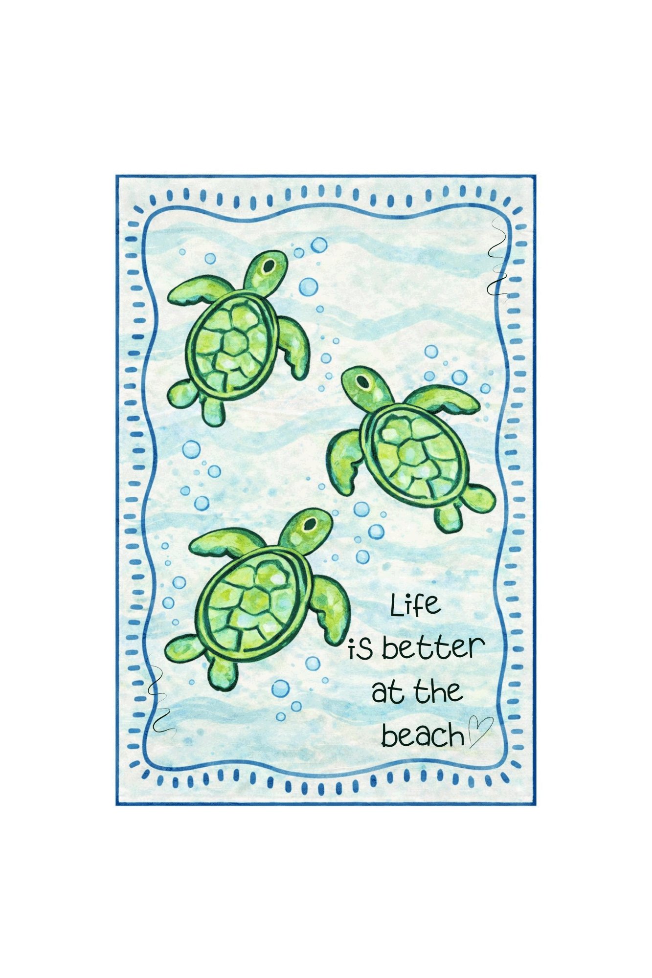 SPRINKLED WITH HEARTS THREE TURTLES  LIFE IS BETTER