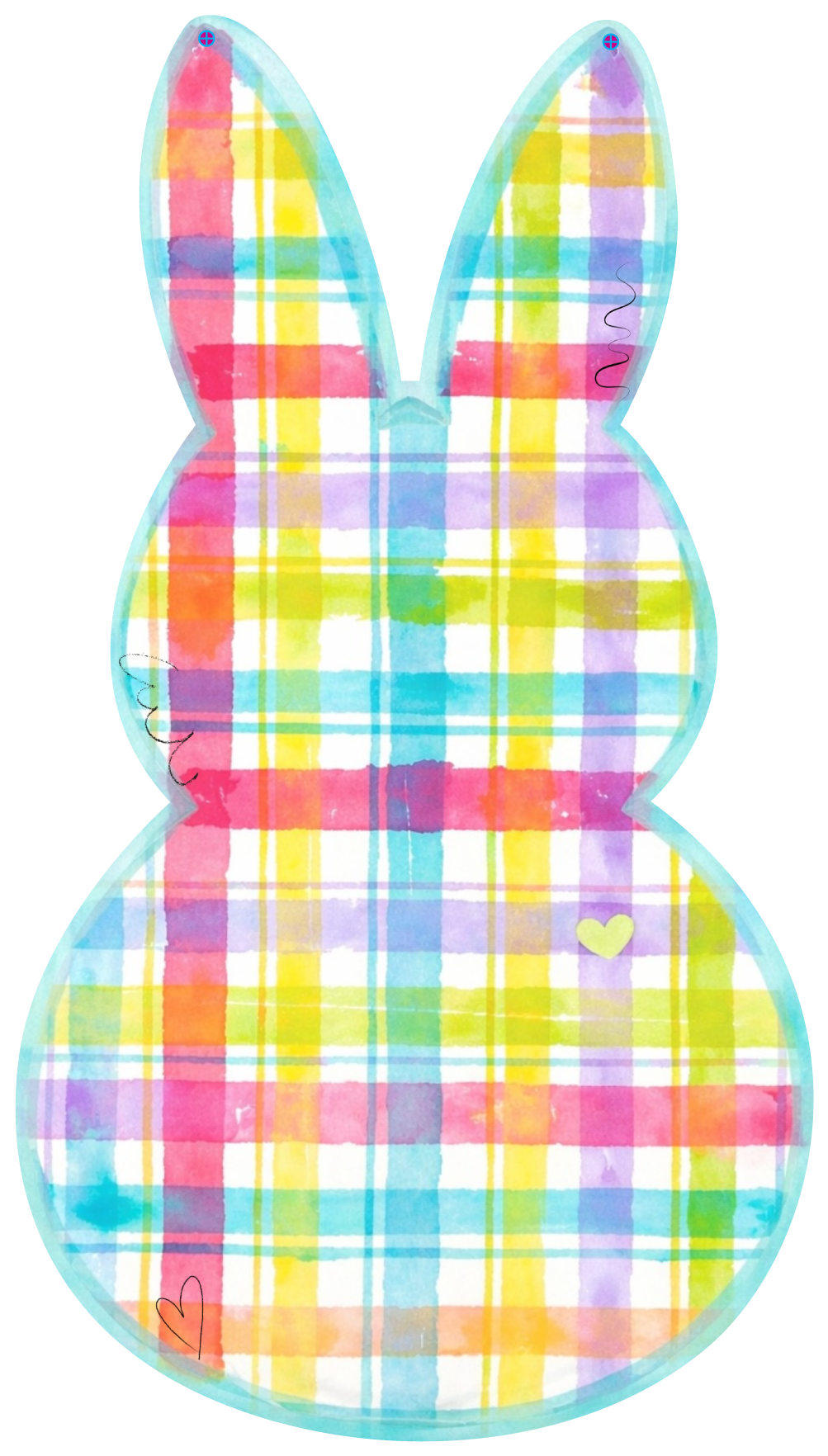 SPRINKLED WITH HEARTS PLAID BUNNY