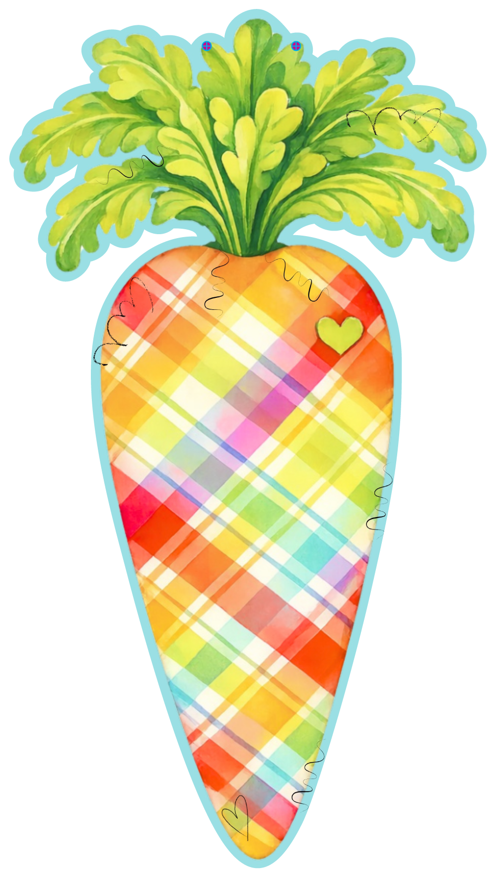 SPRINKLED WITH HEARTS PLAID CARROT