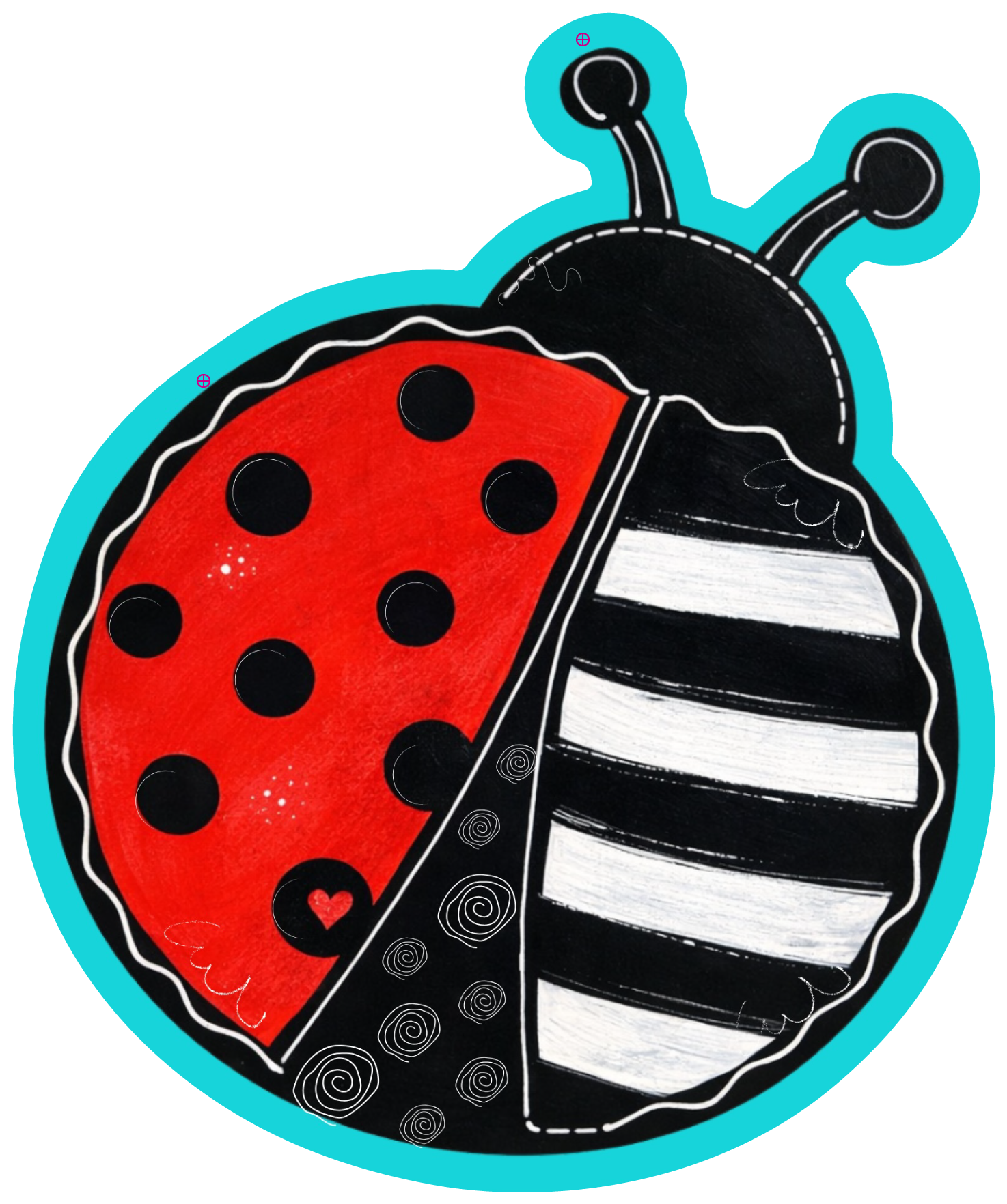 SPRINKLED WITH HEARTS LADY BUG