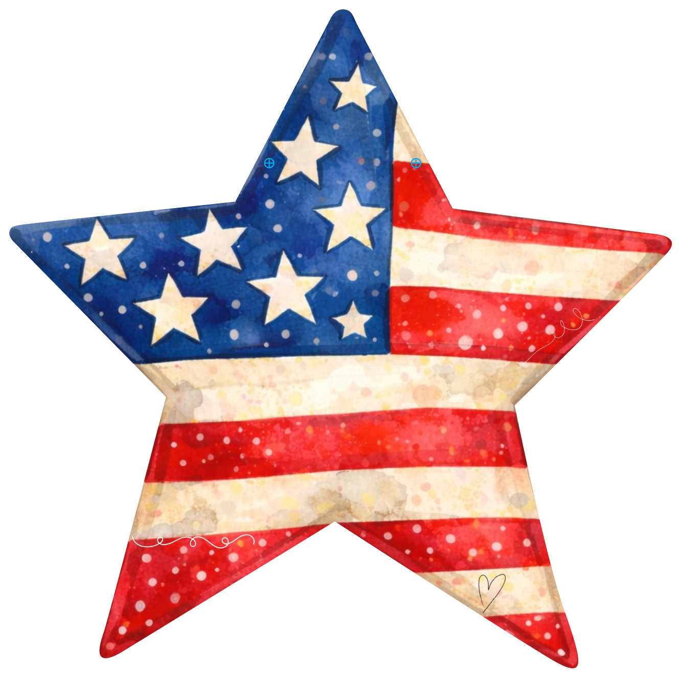 SPRINKLED WITH HEARTS USA FLAG ON A STAR