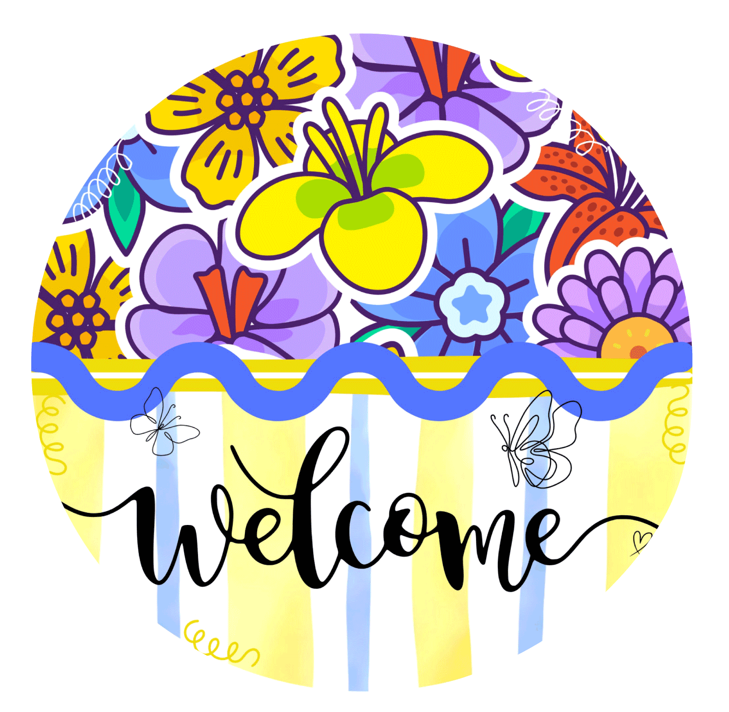 SPRINKLED WITH HEARTS COLORFUL FLOWERS WELCOME