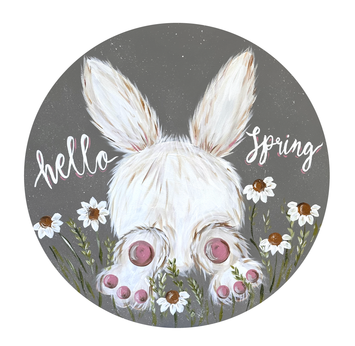 SPRINKLED WITH HEARTS HELLO SPRING RABBIT