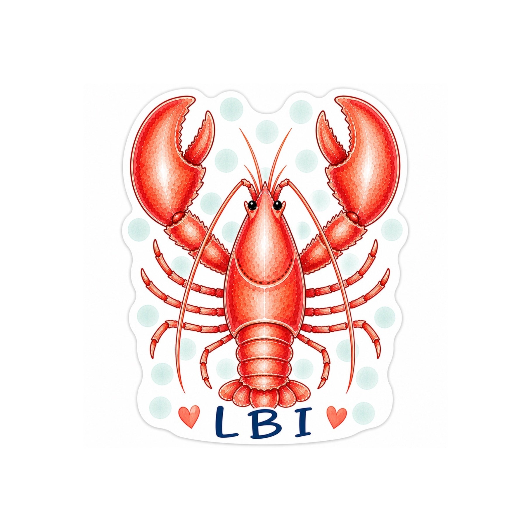 SPRINKLED WITH HEARTS RED LOBSTER WITH LBI