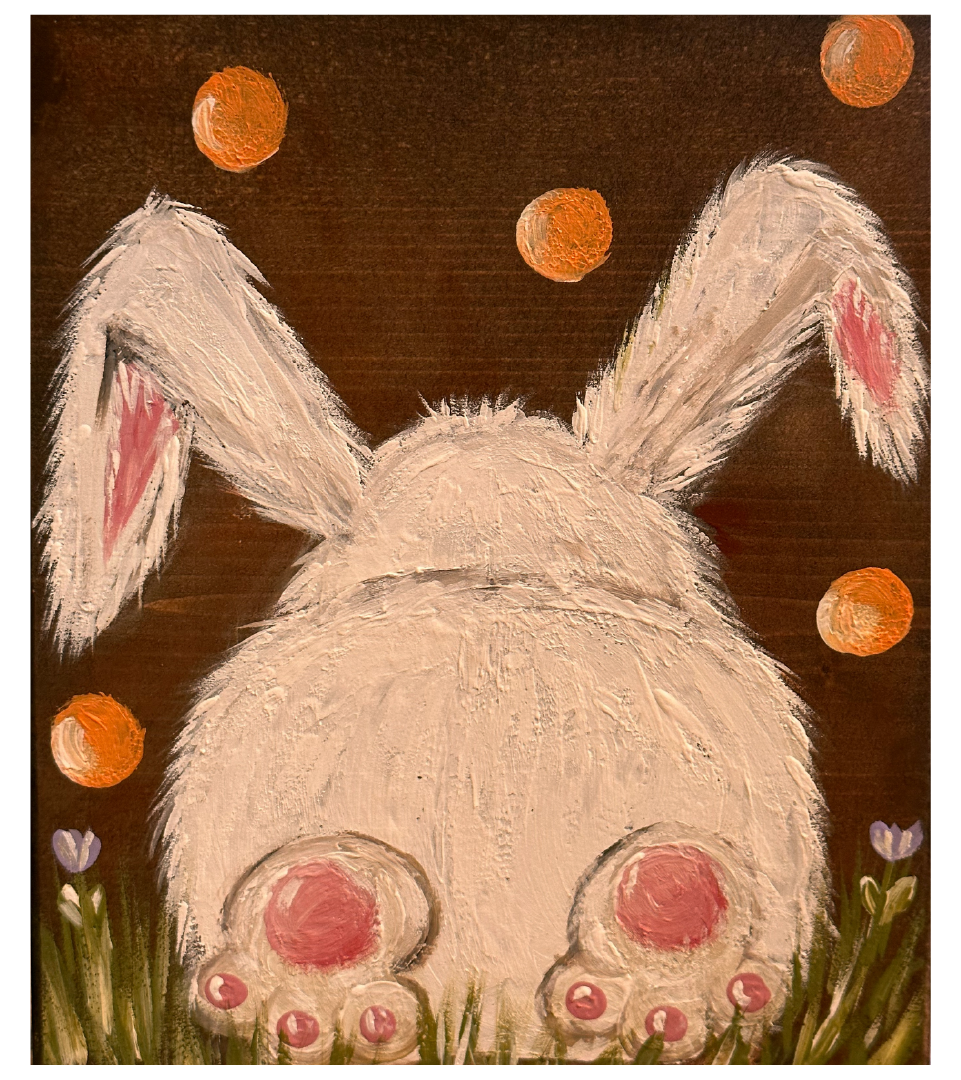 SPRINKLED WITH HEARTS RABBIT WITH ORANGE DOTS