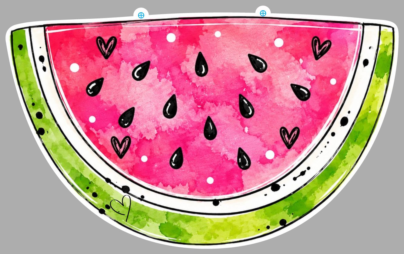 SPRINKLED WITH HEARTS WATERMELON WITH BLACK HEART SEEDS