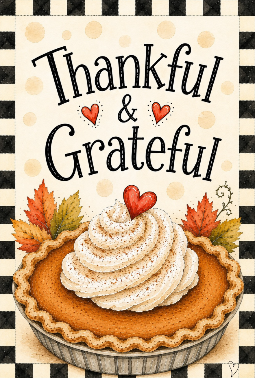 SPRINKLED WITH HEARTS THANKFUL & GRATEFUL PUMPKIN PIE