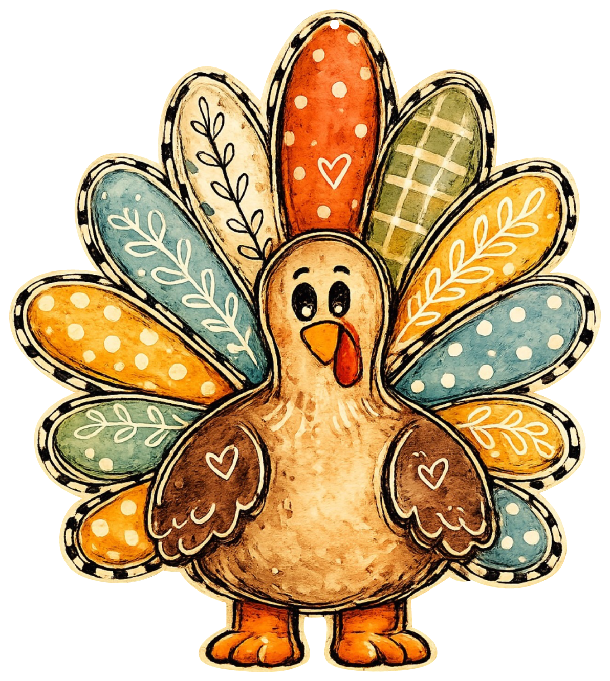 SPRINKLED WITH HEARTS COUNTRY COLORS FOR FEATHERS TURKEY