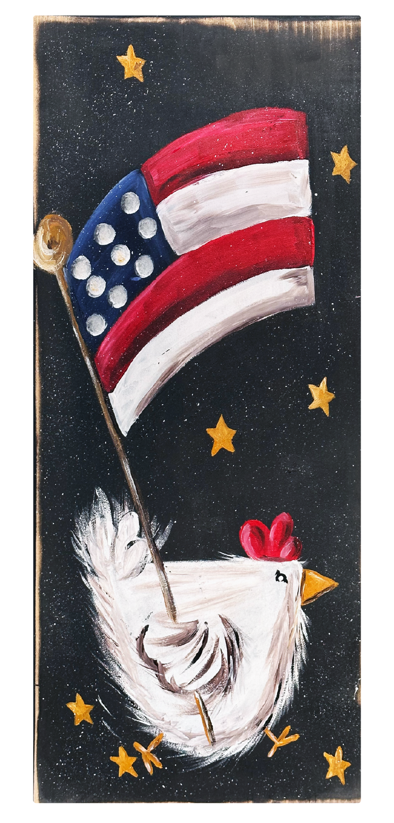 SPRINKLED WITH HEARTS CHICKEN WITH FLAG