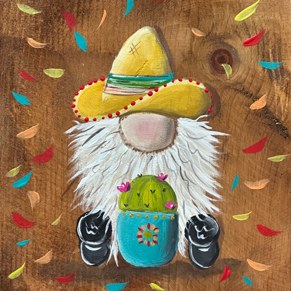 SPRINKLED WITH HEARTS GNOME WITH CACTUS