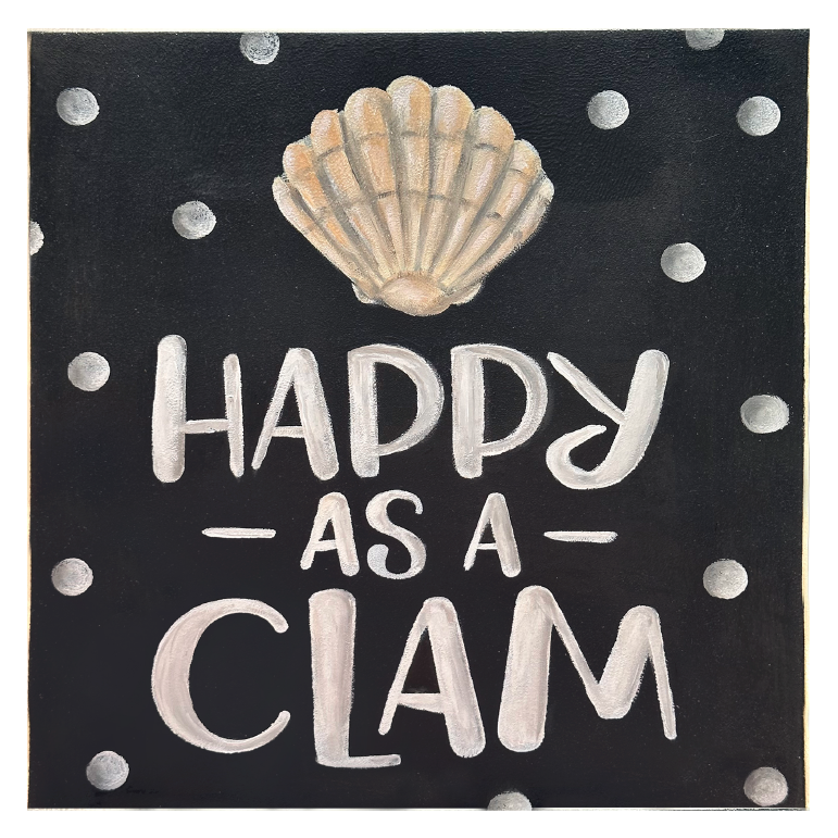 SPRINKLED WITH HEARTS HAPPY AS A CLAM