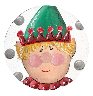 SPRINKLED WITH HEARTS CIRCLE WITH ELF