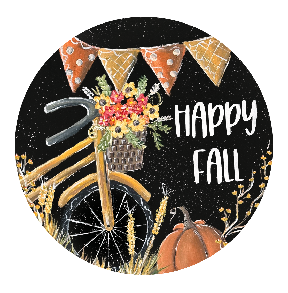 SPRINKLED WITH HEARTS HAPPY FALL WITH BICYCLE