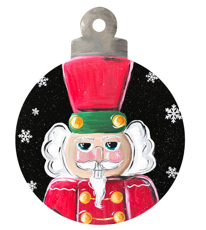 SPRINKLED WITH HEARTS ORNAMENT WITH NUT CRACKER