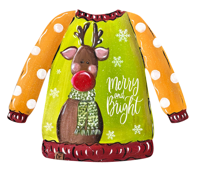 SPRINKLED WITH HEARTS MERRY AND BRIGHT SWEATER