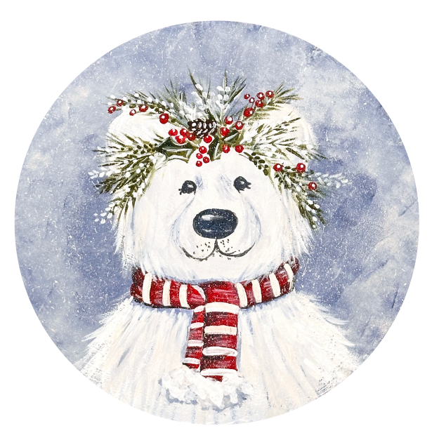 SPRINKLED WITH HEARTS FESTIVE POLAR BEAR