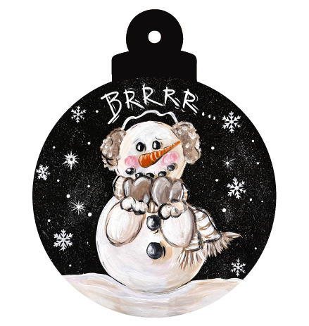 SPRINKLED WITH HEARTS ORNAMENT WITH BRRR SNOWMAN