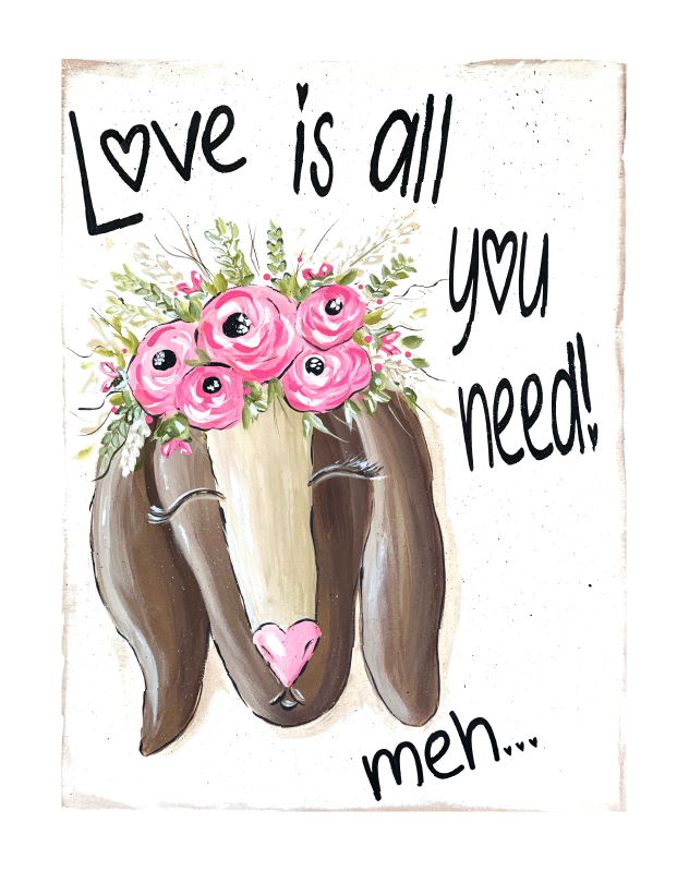 SPRINKLED WITH HEARTS LOVE IS ALL YOU NEED GOAT