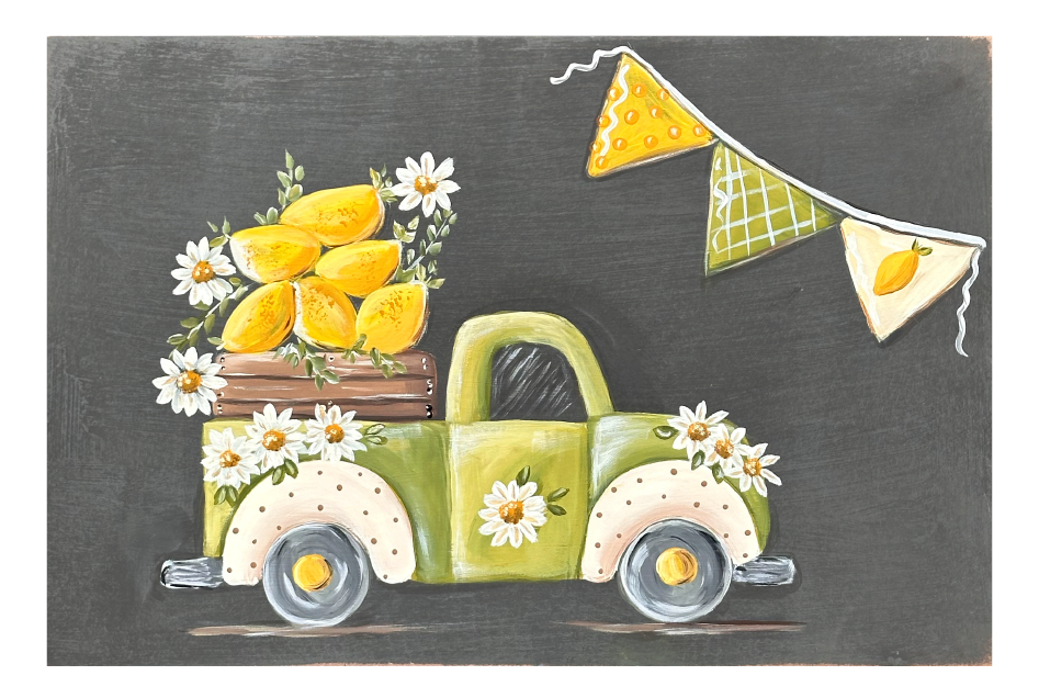 SPRINKLED WITH HEARTS FARM TRUCK WITH LEMONS