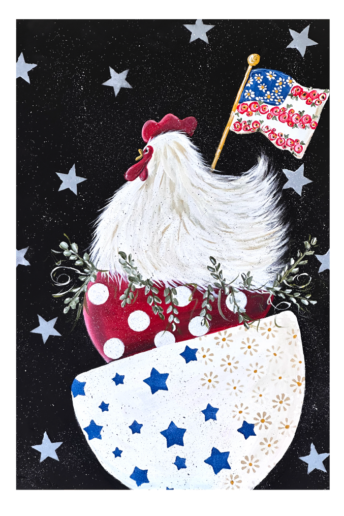 SPRINKLED WITH HEARTS PATRIOTIC CHICKEN