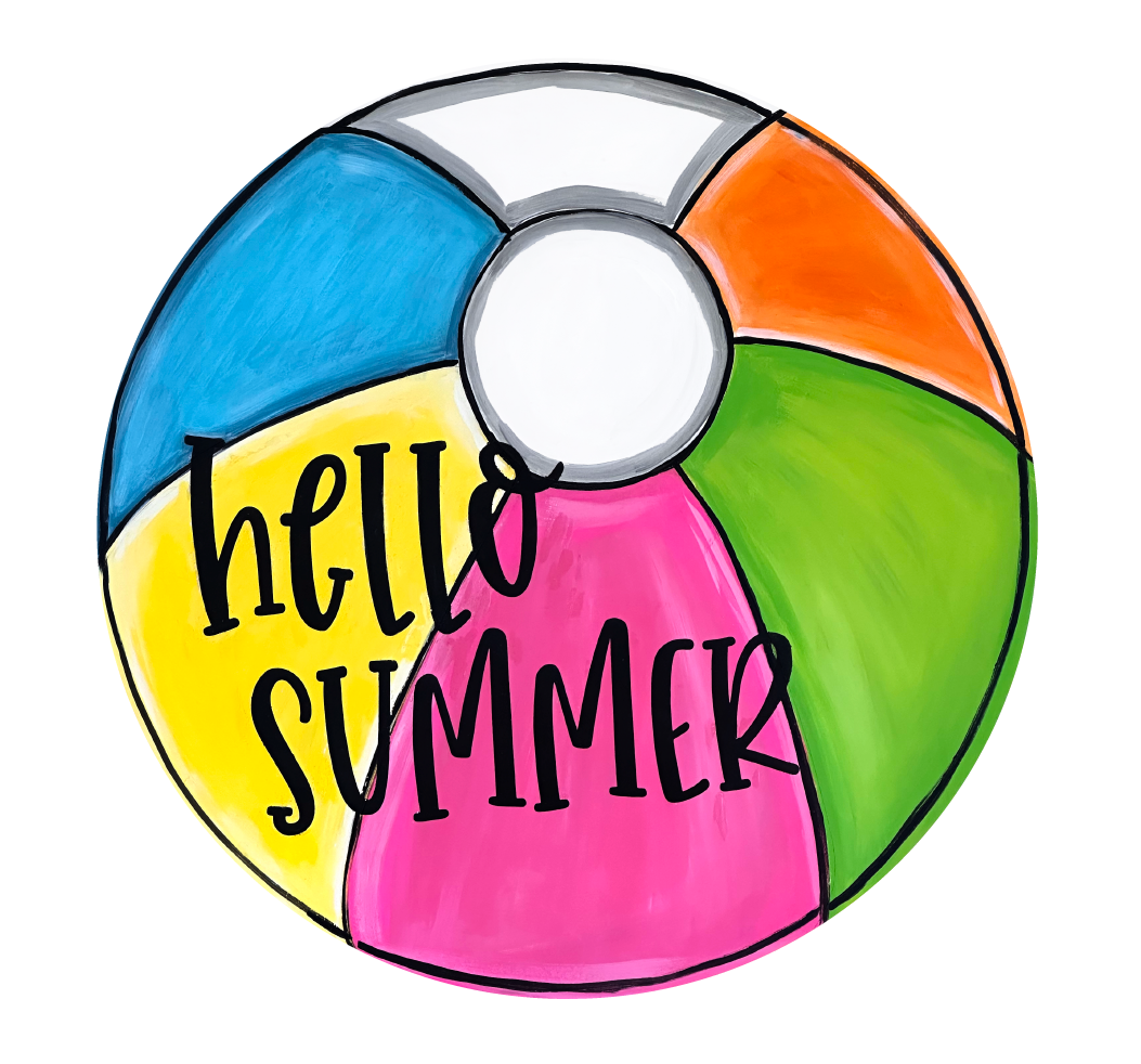 SPRINKLED WITH HEARTS HELLO SUMMER BEACH BALL