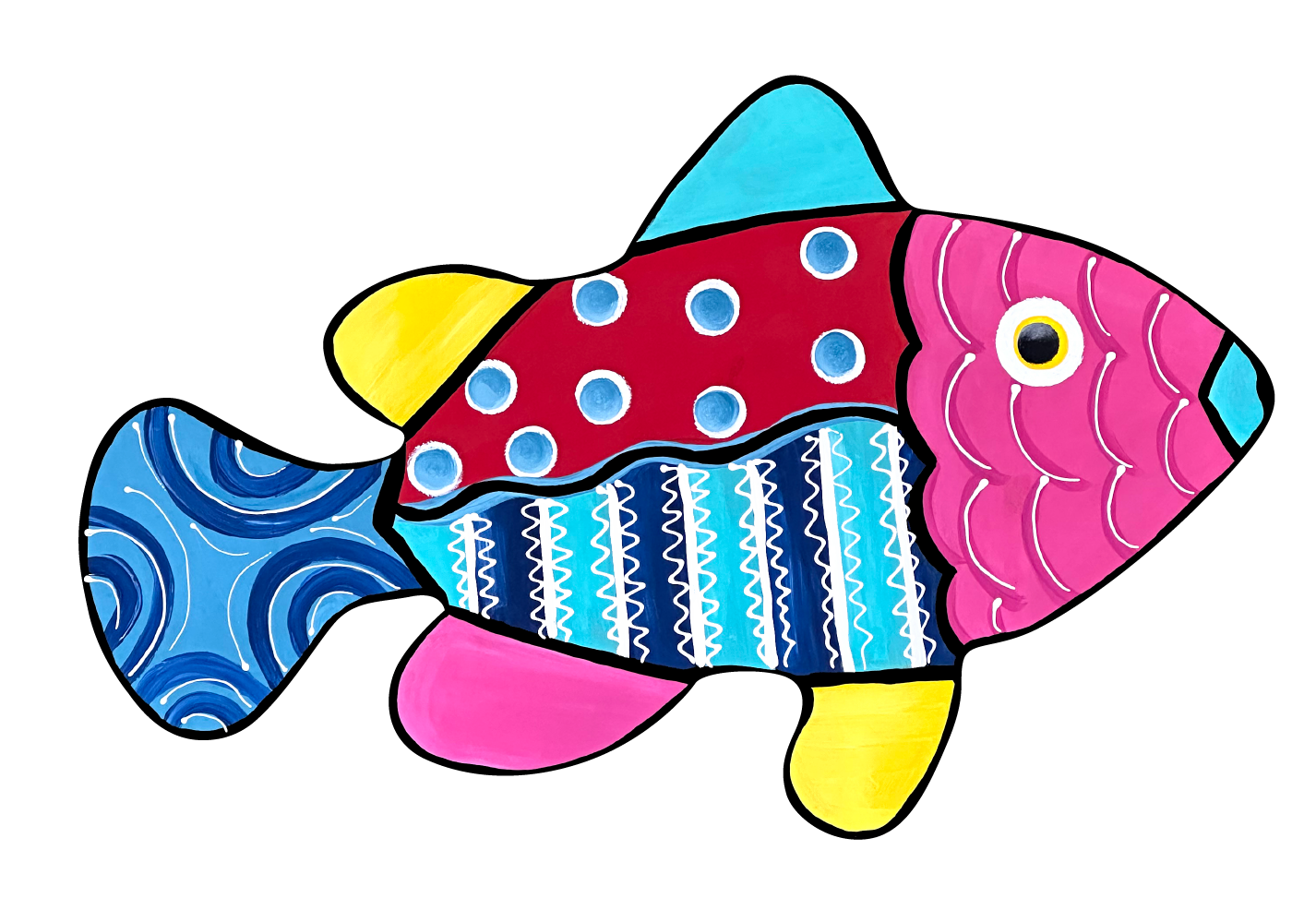 SPRINKLED WITH HEARTS COLORFUL FISH