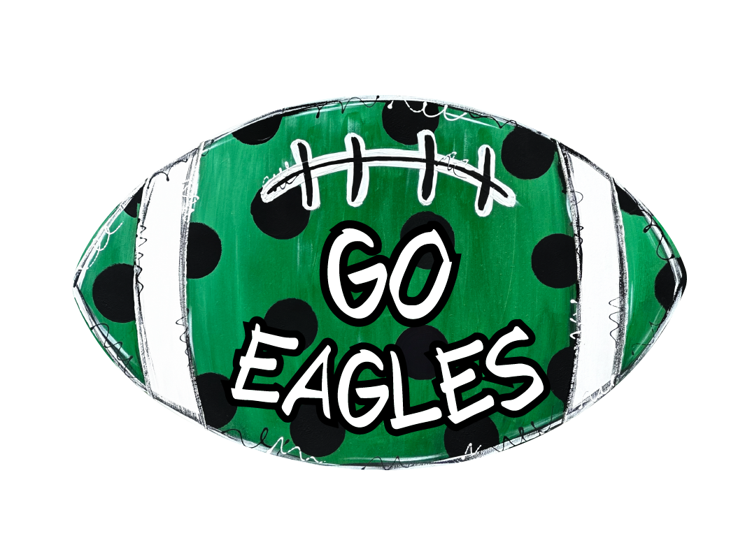 SPRINKLED WITH HEARTS GREEN GO EAGLES FOOTBALL