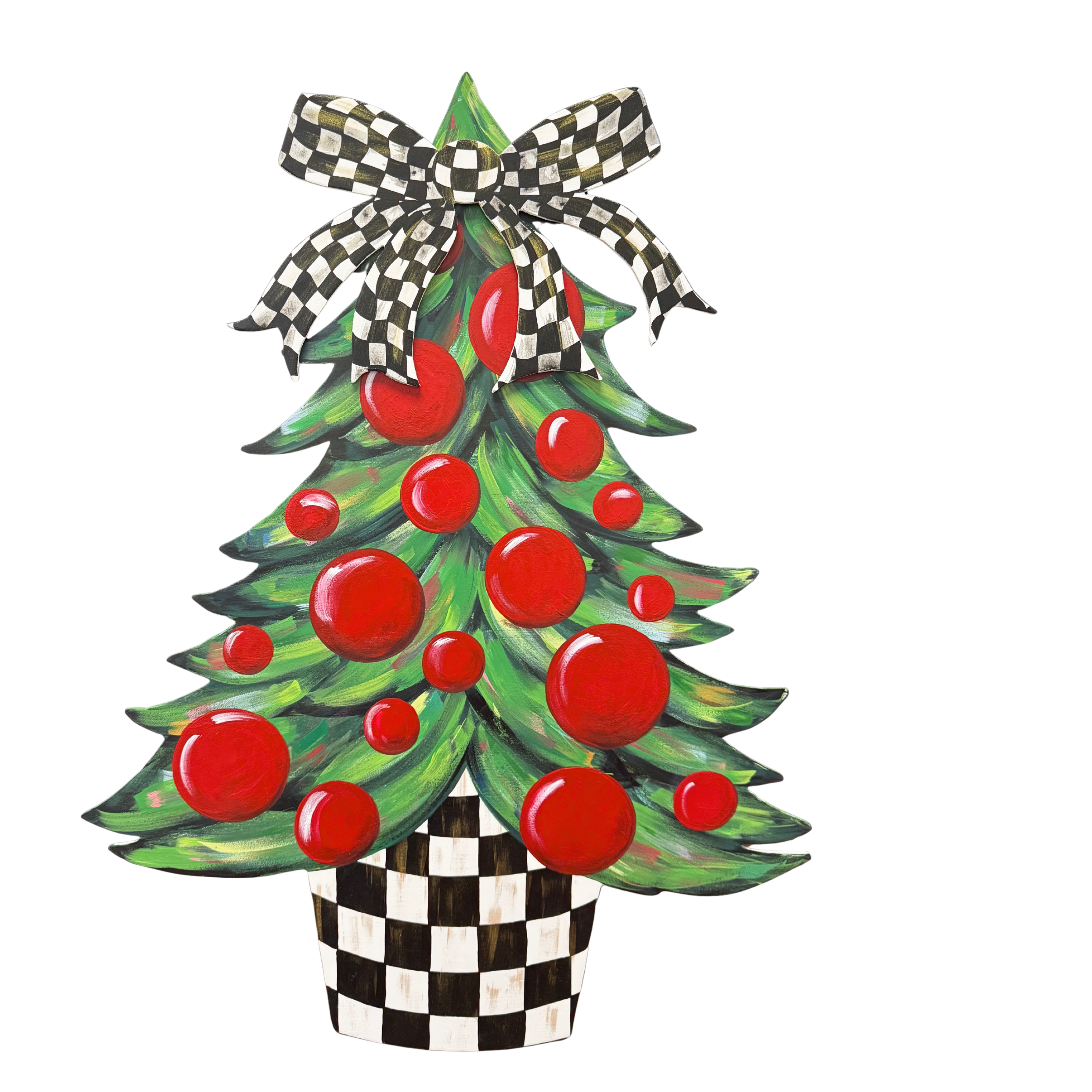 ASHLEY NICOLE DESIGNS CHRISTMAS TREE WITH RED BULBS