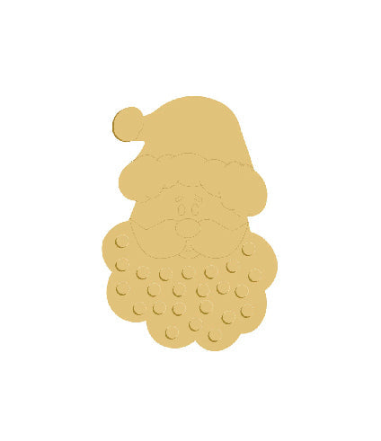 3D Design By Line Santa Head MDF Cutout Christmas Countdown - Unfinished For DIY