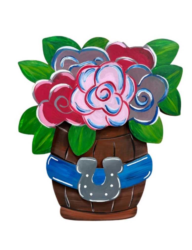 Design By Line Pot MDF Cutout Flower Bouquet - Unfinished For DIY