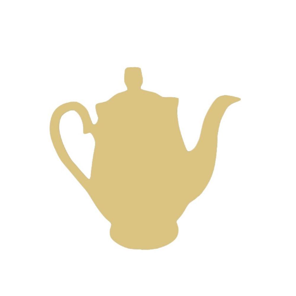 Basic Shape Teapot MDF Cutout Silhouette Style 1 - Unfinished For DIY