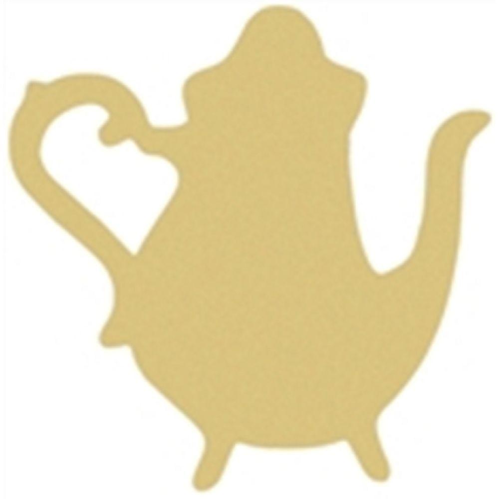 Basic Shape Teapot MDF Cutout Silhouette Style 2 - Unfinished For DIY