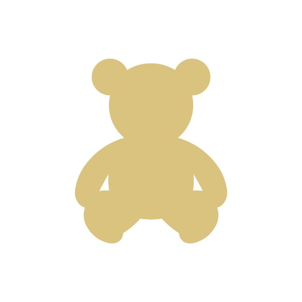 Basic Shape Teddy Bear MDF Cutout Nursery Decor - Unfinished For DIY