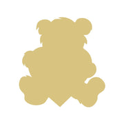 Basic Shape Teddy Bear MDF Cutout With Heart - Unfinished For DIY