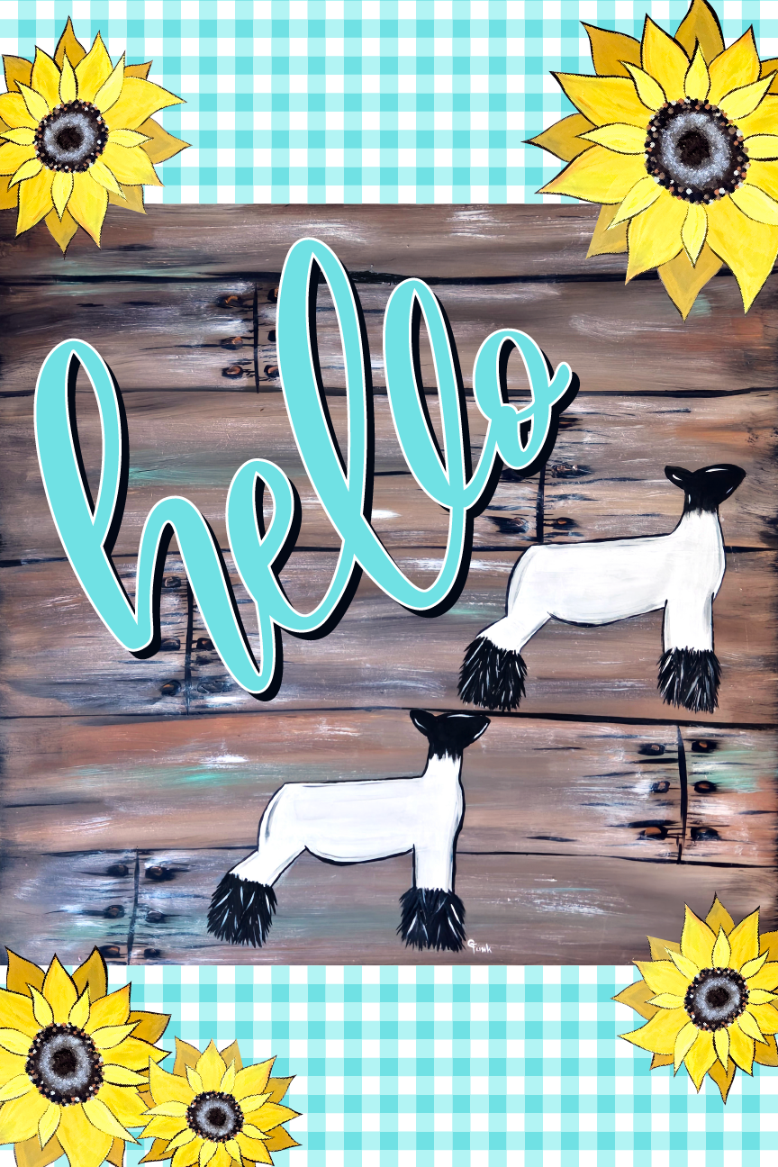 THE FUNKY GOAT HELLO GOATS AND SUNFLOWERS