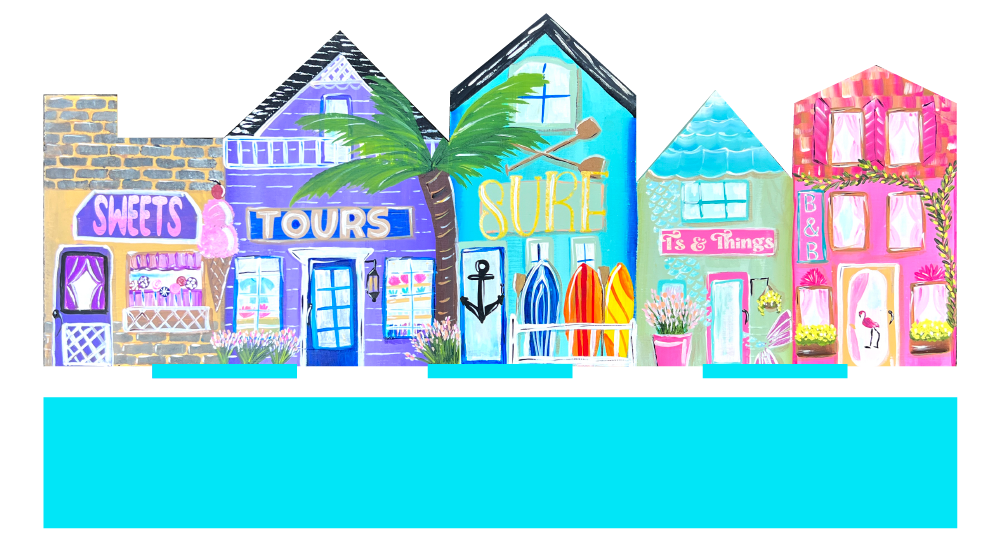 TERESA'S SILHOUETTE COLORFUL STORE FRONTS