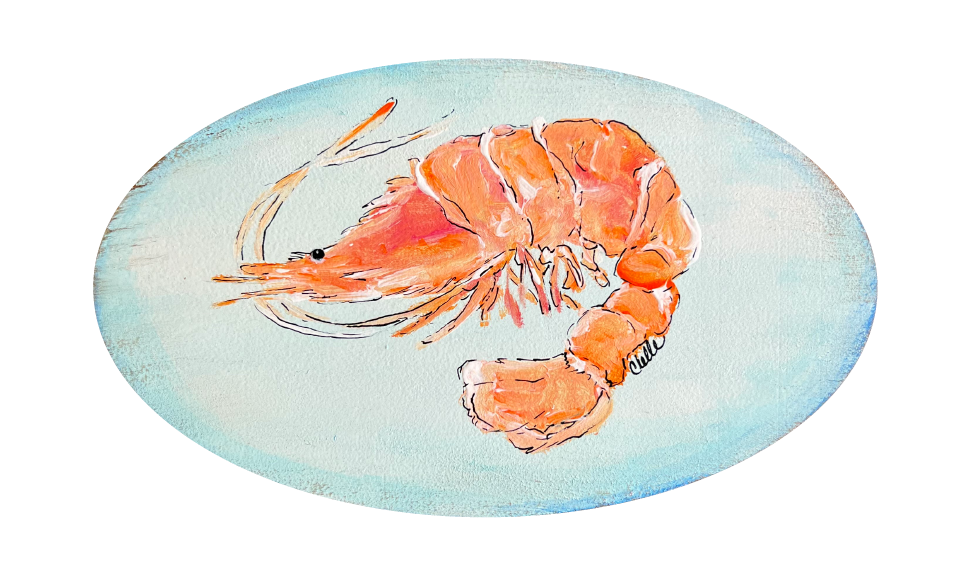 THE HAPPY BUTTERFLY OVAL WITH SHRIMP