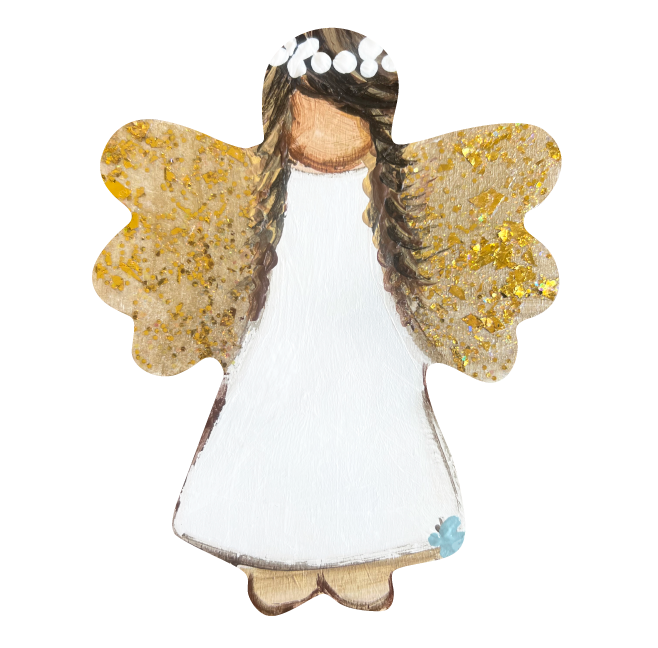 THE HAPPY BUTTERFLY ANGEL WITH GOLD WINGS