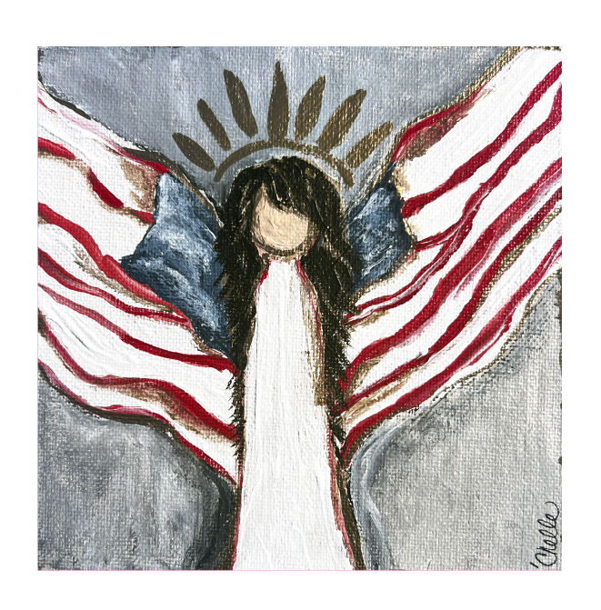 THE HAPPY BUTTERFLY AMERICAN FLAG LIBERTY